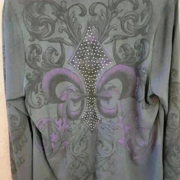 Hot Tempered Don’t Be Afraid Womens 1X Cardigan Embellished Y2K Grunge Graphic - Picture 5 of 9